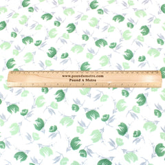 3 Metres Summer Serene Chiffon 55" Wide Tulips - Green - Pound A Metre