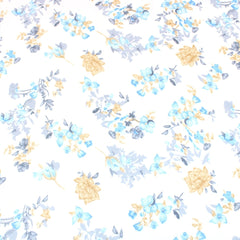 3 Metres Summer Serene Floral Elegant Chiffon 55" Wide Breeze - Blue - Pound A Metre