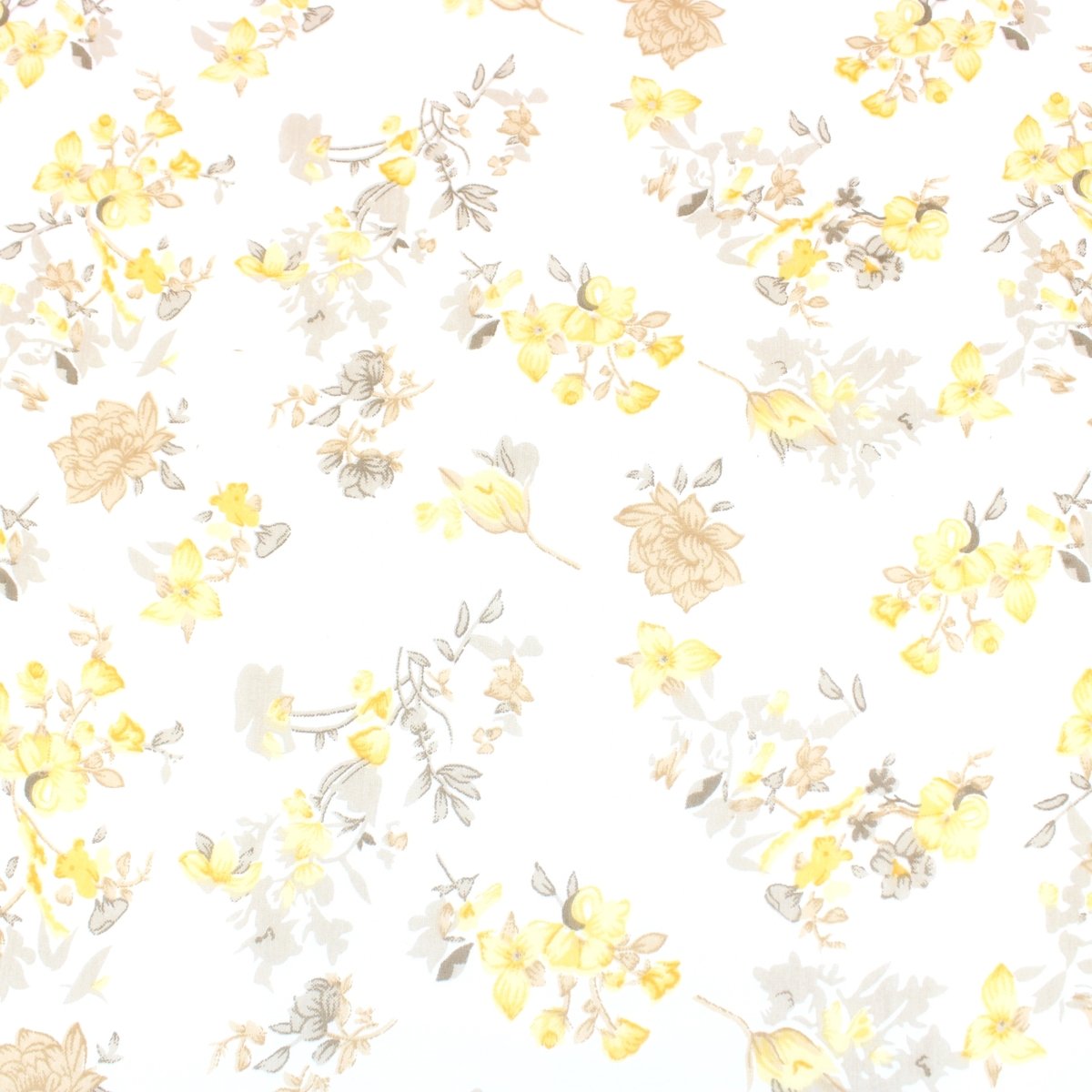 3 Metres Summer Serene Floral Elegant Chiffon 55" Wide Breeze - Yellow - Pound A Metre