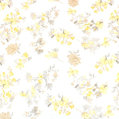 3 Metres Summer Serene Floral Elegant Chiffon 55" Wide Breeze - Yellow - Pound A Metre