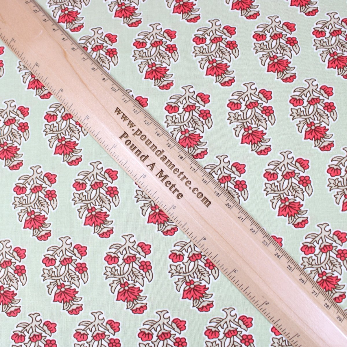 3 Metres Summer-Time Softness Floral 100% Cotton 44" Wide Tea Green - Pound A Metre