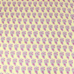 3 Metres Summer-Time Softness Floral 100% Cotton 44" Wide Yellow - Pound A Metre