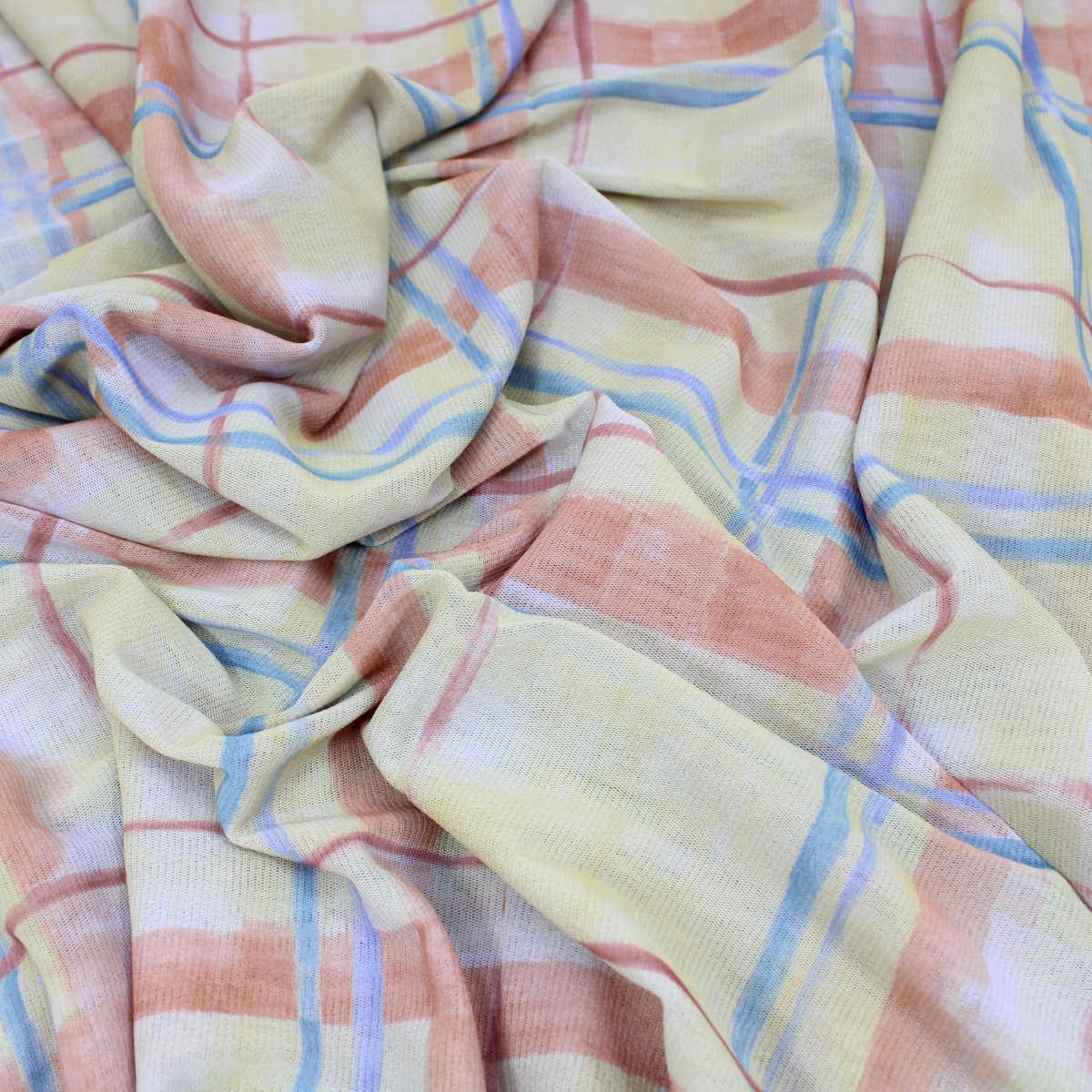 3 Metres Super Light-Weight Chequered Mesh Jersey 55" Wide Pale Beige - Pound A Metre