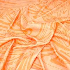 3 Metres Super Soft Brushed Patterned Jersey - 55" Wide Orange - Pound A Metre