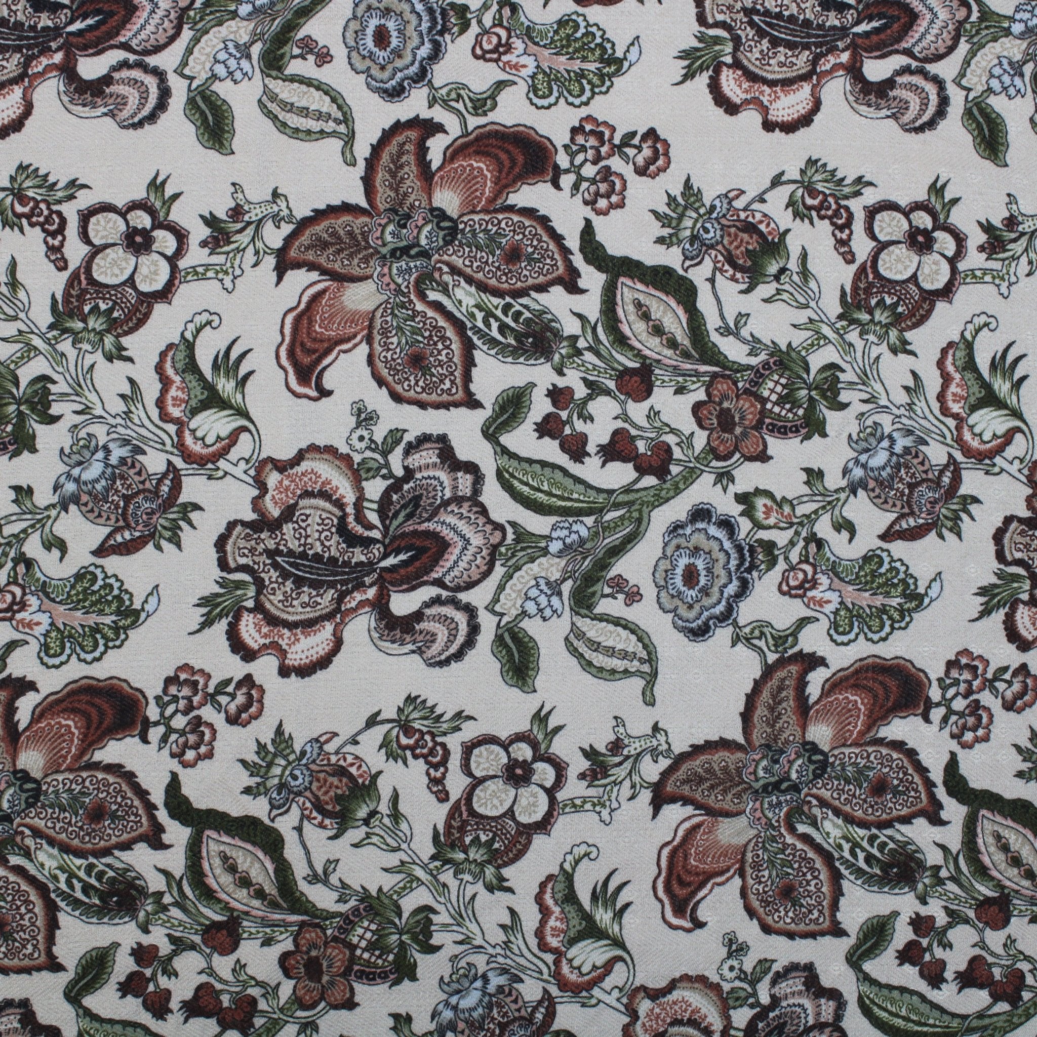 3 Metres Super Soft Printed Cashmere Effect Floral Fabric - 45" Wide Beige - Pound A Metre