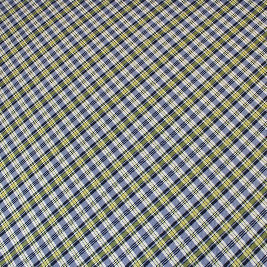 3 Metres Textured Stretch Chequered Scuba Jersey - 55" Wide Black & Yellow - Pound A Metre