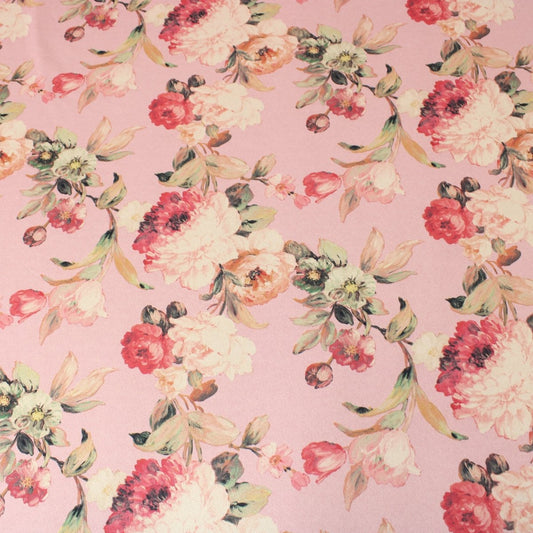 3 Metres Textured Stretch Floral Scuba - 55" Wide Dusky Pink - Pound A Metre