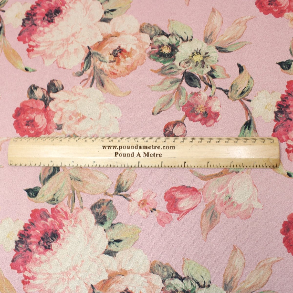 3 Metres Textured Stretch Floral Scuba - 55" Wide Dusky Pink - Pound A Metre