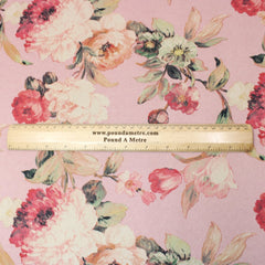 3 Metres Textured Stretch Floral Scuba - 55" Wide Dusky Pink - Pound A Metre