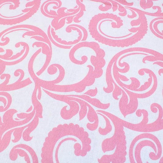 3 Metres Top Quality Medium-Weight Printed Terry Jersey 60" Wide Cream & Red - Pound A Metre