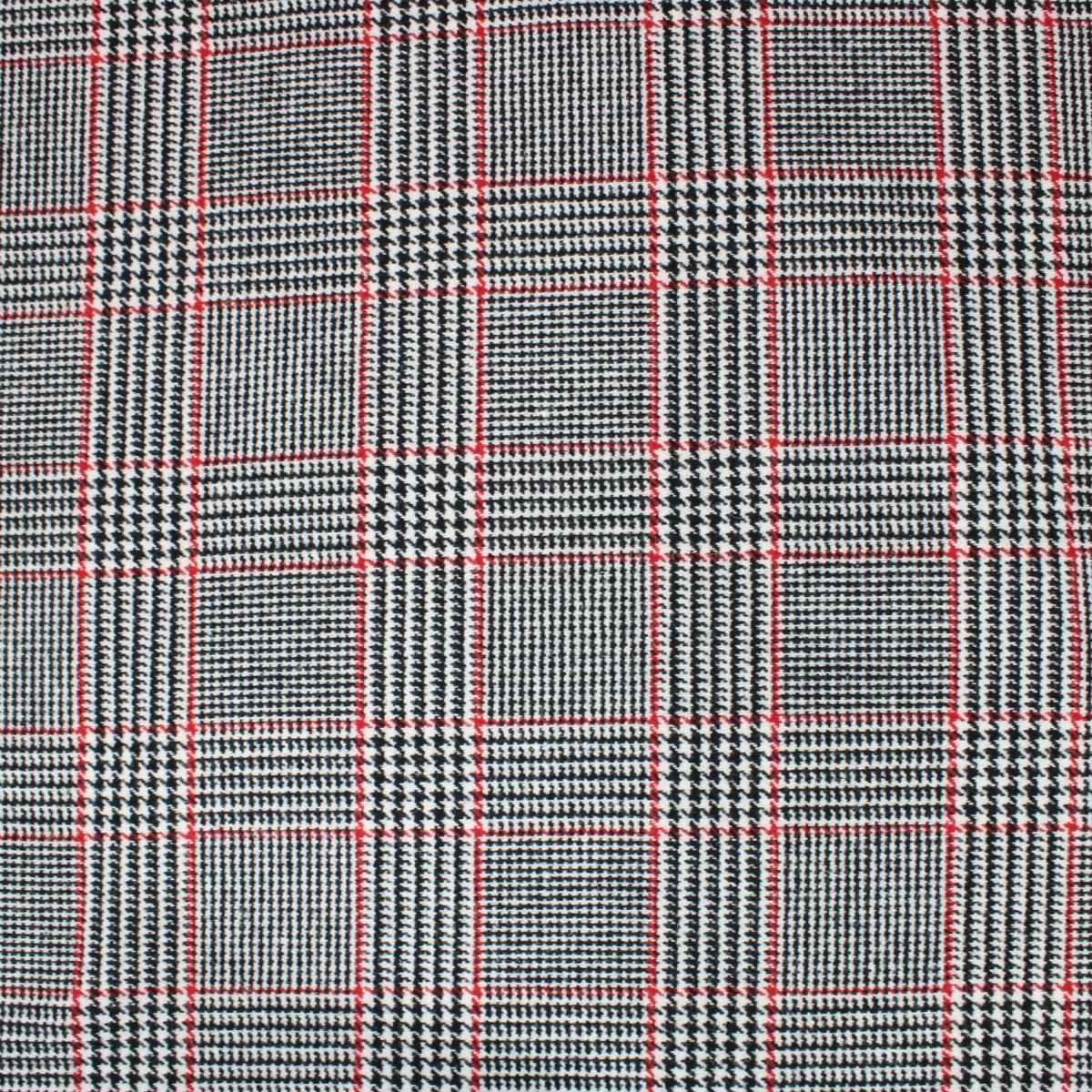 3 Metres Wool Rich Plaid Fabric 55" Wide Black & Ivory - Pound A Metre
