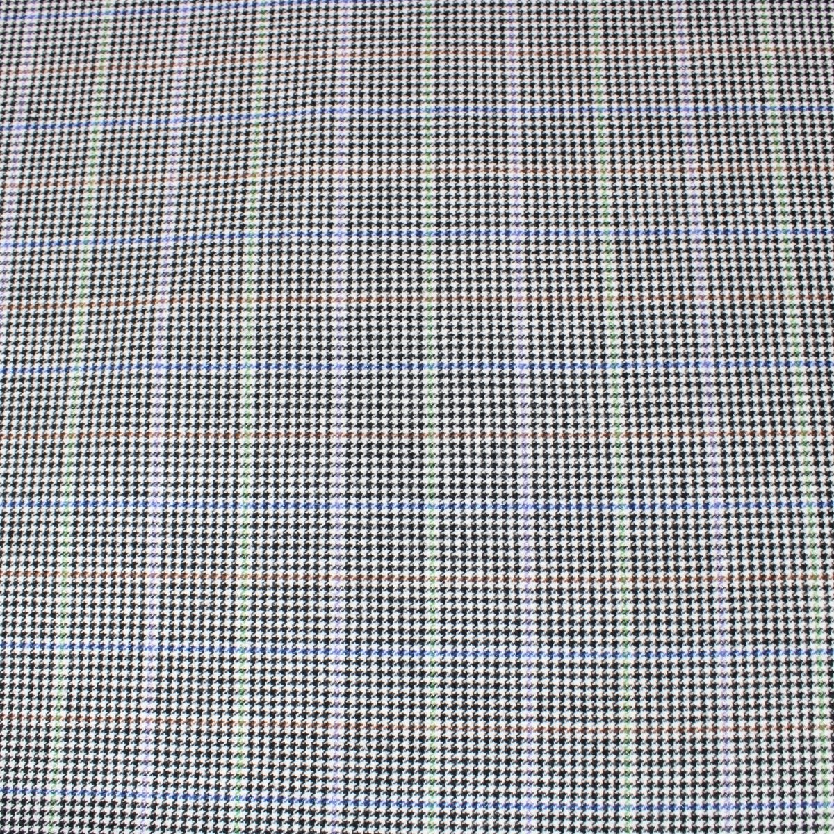 3 Metres Wool Rich Plaid Fabric 55" Wide Sparkle Black - Pound A Metre