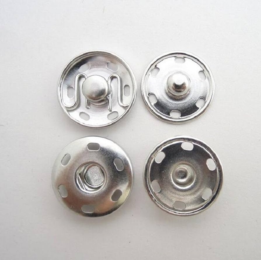 36 Pc Silver Press Metal Stud - Titch Buttons - Silver 12mm - Pound A Metre