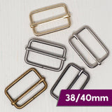 Pound A Metre 38/40mm Metal Strap Slider For Bags- 5 Colours- Pack Of 2