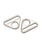 Pound A Metre Silver / Pack Of 2 38/40mm Metal Triangle Rings For Bags- 5 Colours- Pack Of 2