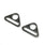 Pound A Metre Gunmetal Grey / Pack Of 2 38/40mm Metal Triangle Rings For Bags- 5 Colours- Pack Of 2