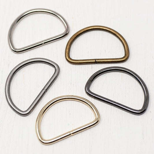38/40mm Metal D-Rings For Bags- 4 Colours- Pack Of 2 - Pound A Metre