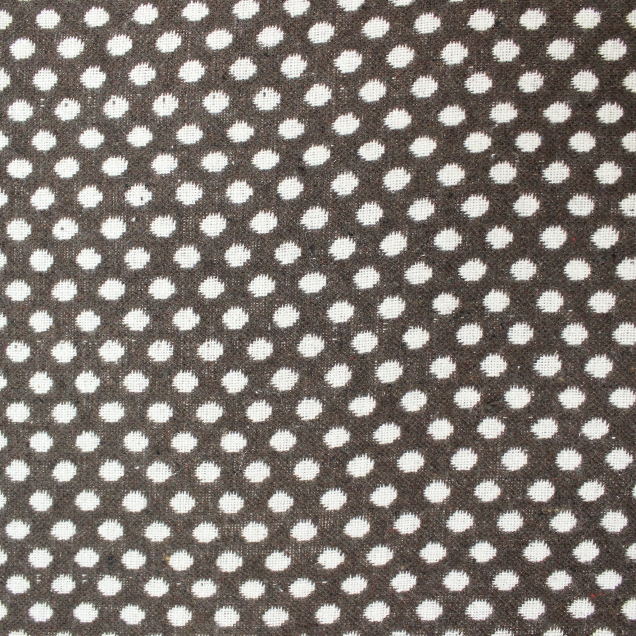 3FOR10 Wool Blend Fabric - 'Reversible Polka' 57" Wide Brown & Cream - Pound A Metre