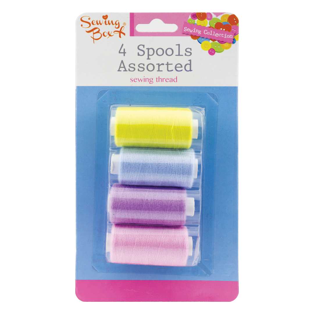 Pound A Metre 4 Reels 4 Colour Assorted Sewing Threads