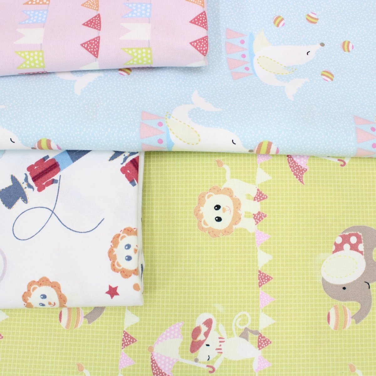 4 Metre Circus Themed 100% Cotton Bundle- 44" Wide - Pound A Metre