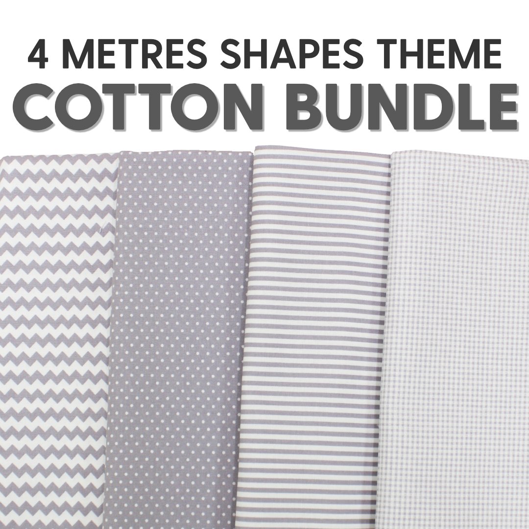 4 Metre Funky Grey Themed 100% Cotton Bundle- 44" Wide - Pound A Metre