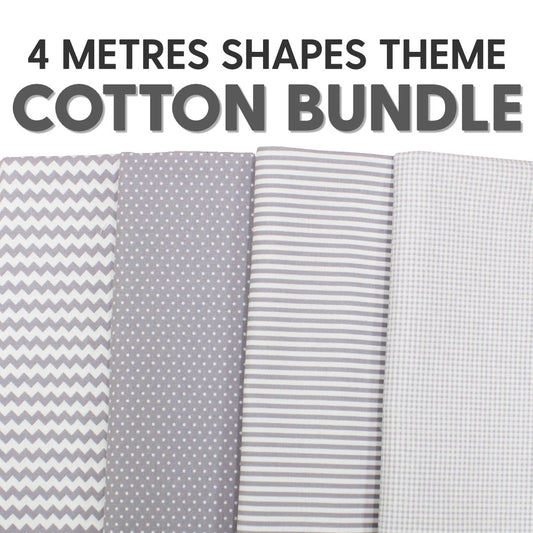 4 Metre Funky Grey Themed 100% Cotton Bundle- 44" Wide - Pound A Metre