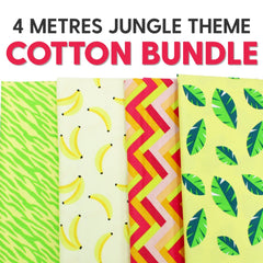 4 Metre Funky Jungle Themed 100% Cotton Bundle- 44" Wide - Pound A Metre