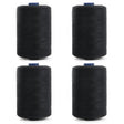 4 x 1000m Premium Polyester Sewing Thread- Black - Pound A Metre