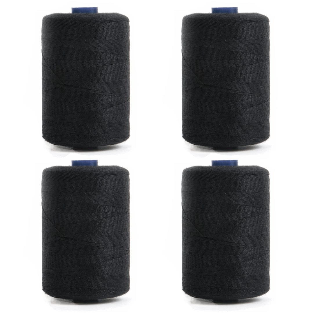 Pound A Metre 4 x 1000m Premium Polyester Sewing Thread- Black