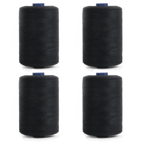 Pound A Metre 4 x 1000m Premium Polyester Sewing Thread- Black