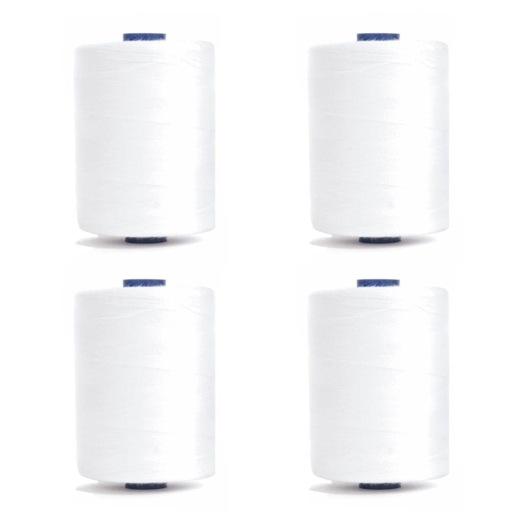 Pound A Metre 4 x 1000m Premium Polyester Sewing Thread- White