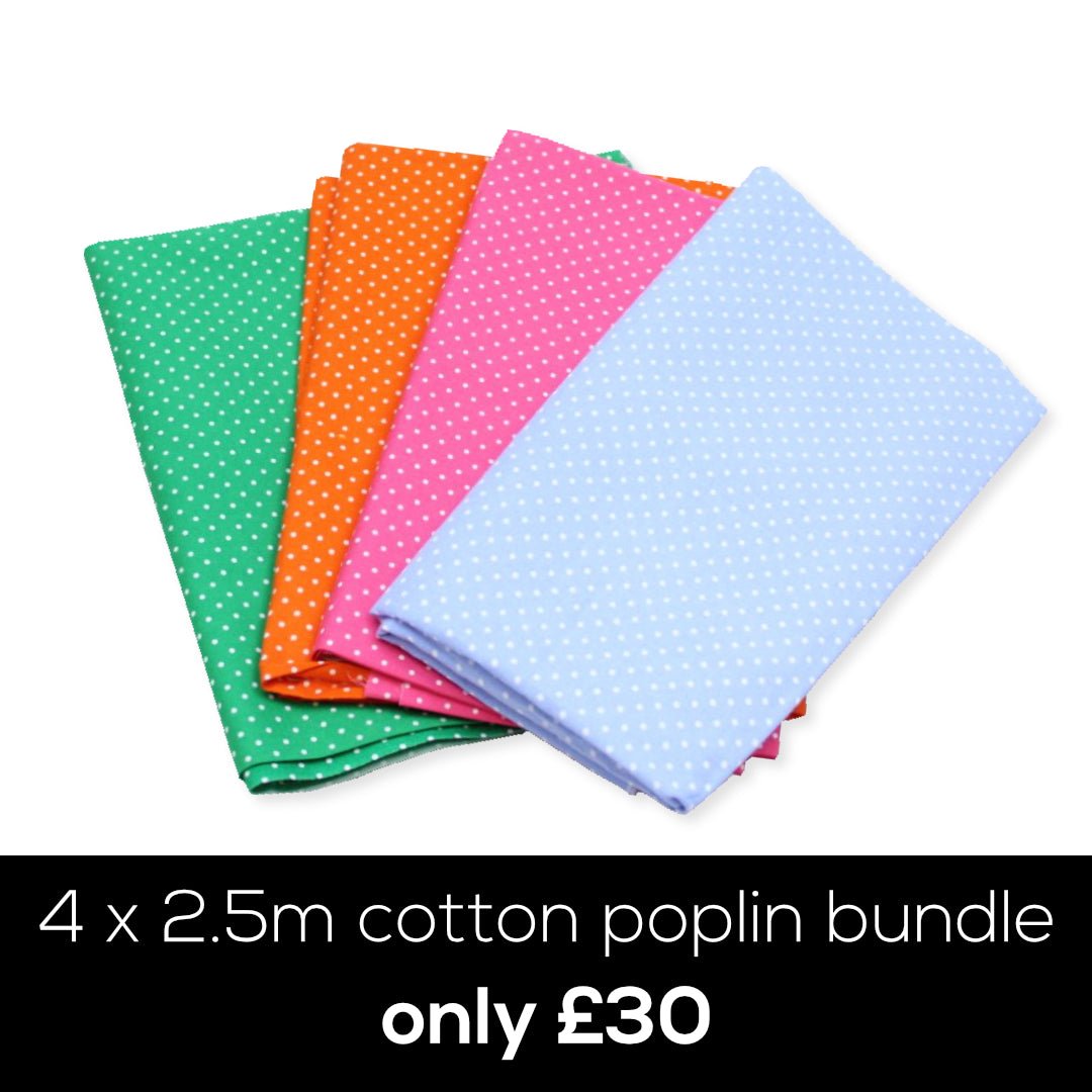 4 x 2.5m 100% Cotton Poplin 'Spotty' Bundle - Pound A Metre