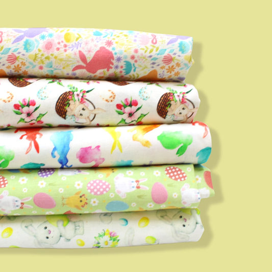 5 Metre 100% Easter Cotton Bundle - 5 Assorted Prints - Pound A Metre