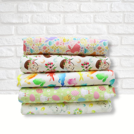Pound A Metre 5 x 1 Metre 5 Metre 100% Easter Cotton Bundle - 5 Assorted Prints