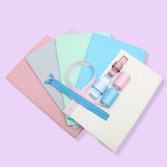 5 Metre Cotton Poplin Bundle - Baby Gift Set + Ribbon, Thread & Zips - Pound A Metre