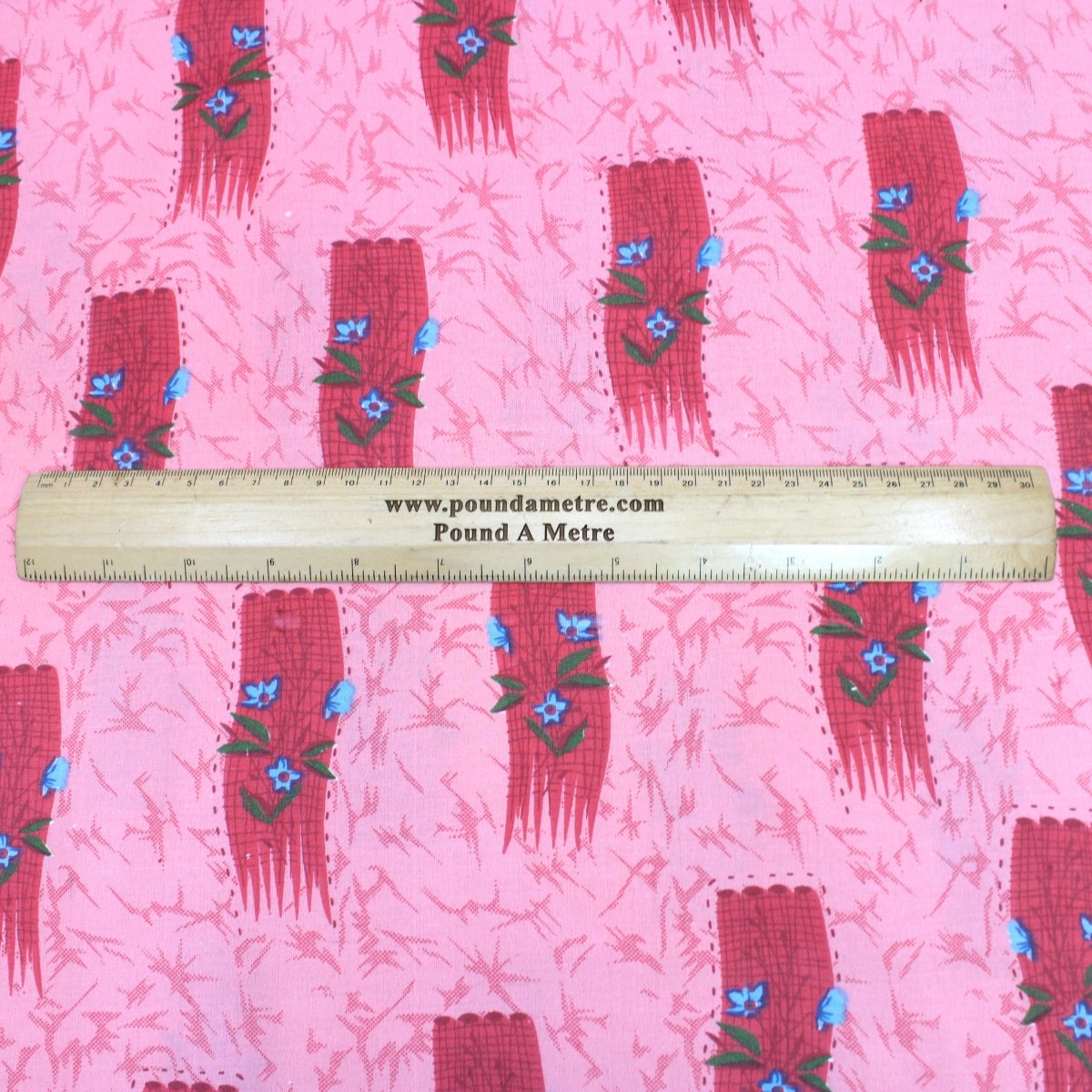 5 Metres Premium 100% Quality Cotton 36" - Flower Stroke - Dark Pink - Pound A Metre
