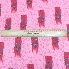 5 Metres Premium 100% Quality Cotton 36" - Flower Stroke - Dark Pink - Pound A Metre