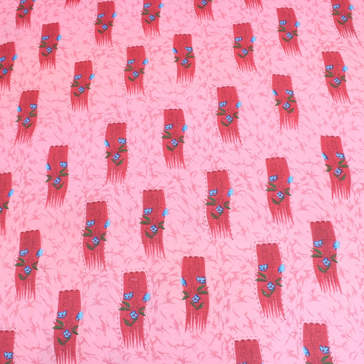 5 Metres Premium 100% Quality Cotton 36" - Flower Stroke - Dark Pink - Pound A Metre