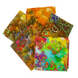5 Piece Exclusive Fat Quarter 100% Cotton Batik - Orange - Pound A Metre
