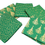 Pound A Metre 5 Fat Quarters 5 Piece Exclusive Fat Quarter 100% Cotton Foil Bundle - Green