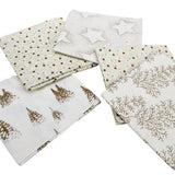 Pound A Metre 5 Fat Quarters 5 Piece Exclusive Fat Quarter 100% Cotton Foil Bundle - Ivory