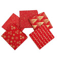 Pound A Metre 5 Fat Quarters 5 Piece Exclusive Fat Quarter 100% Cotton Foil Bundle - Red
