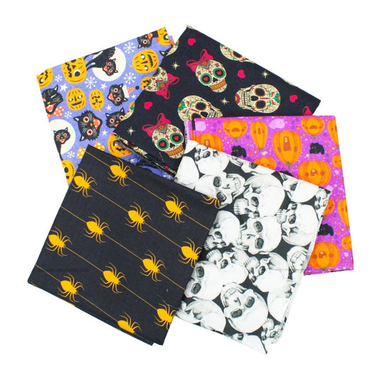 5 Piece Exclusive Fat Quarter 100% Halloween Cotton - Pound A Metre