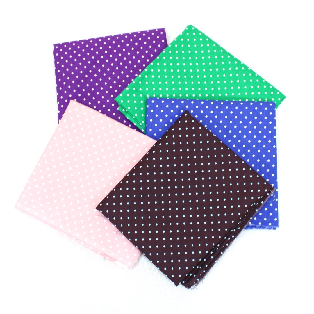 5 Piece Exclusive Fat Quarter 100% Polka Cotton Poplin - Pound A Metre