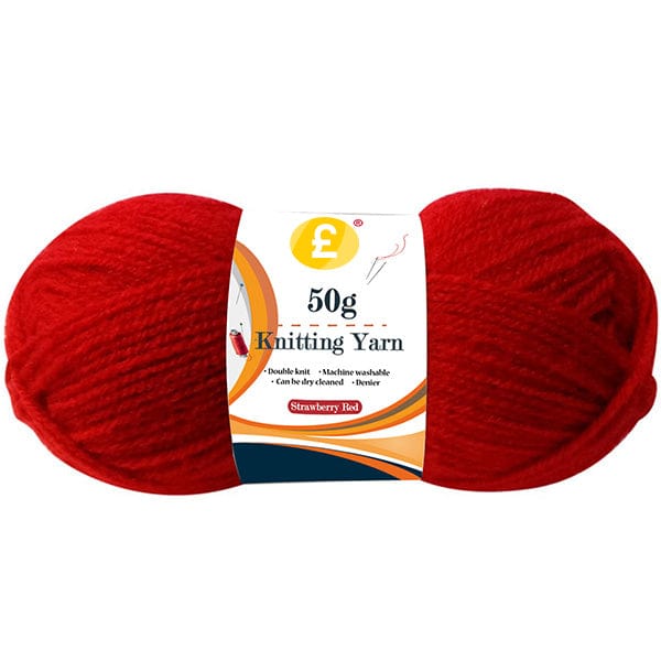 Pound A Metre 50g Double Knit Acrylic Yarn- Strawberry Red
