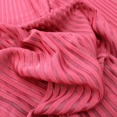3 Metres Premium Quality Shadow Effect Ribbed Jersey 60" Wide Deep Red