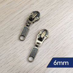 6mm Metal Zip Sliders- Variety Of Designs- Pack of 2 - Pound A Metre
