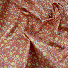 Premium Quality 100% Forest Floral Cotton 44" Wide Dark Orange