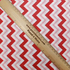 Premium Quality Super Wide Cotton Blend Sheeting "Zig Zag Stripes" 94" Wide Red