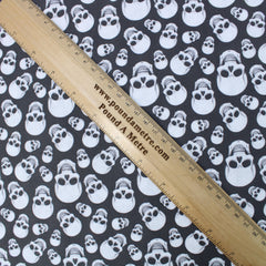 Premium Quality 100% Quilting Cotton - Halloween Range - White Skulls - 45’ Wide